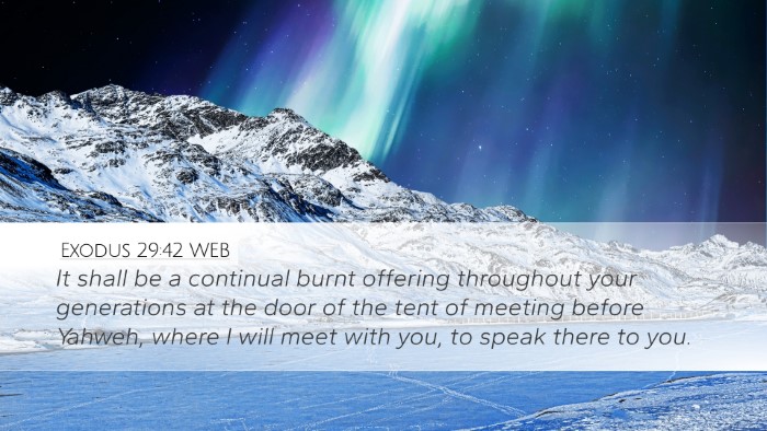 Exodus 29:42 WEB Bible Verse Image