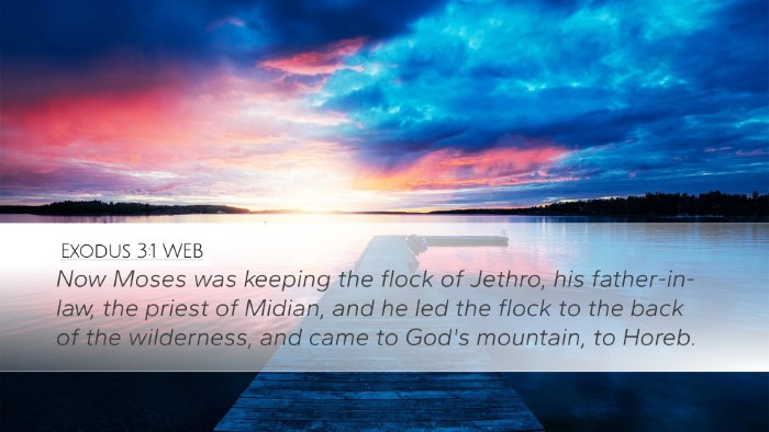 Exodus 3:1 WEB Bible Verse Image