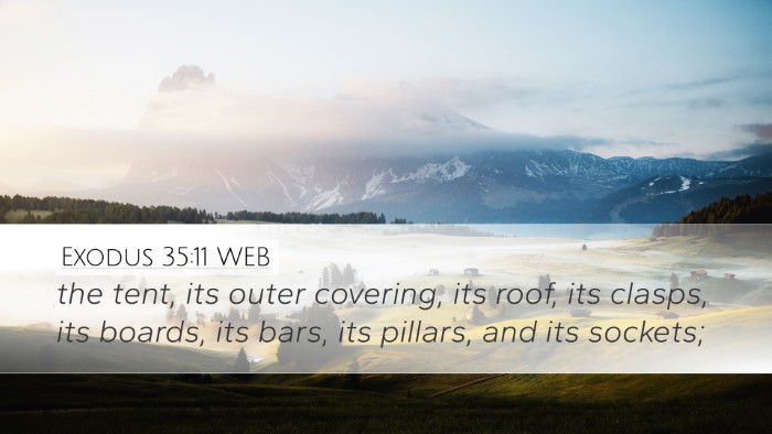 Exodus 35:11 WEB Desktop Wallpaper - the tent, its outer covering, its roof, its - Desktop Bible Verse Wallpaper