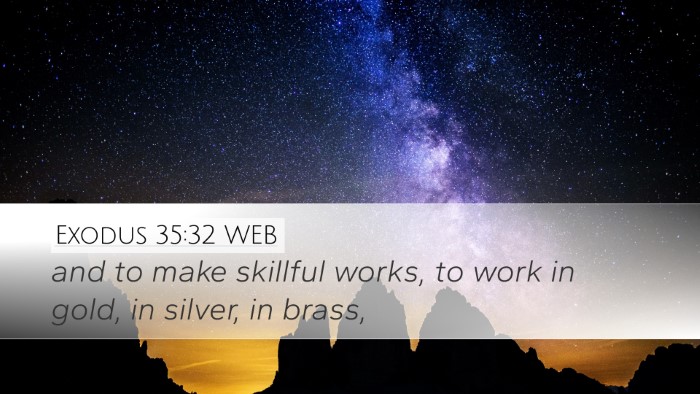 Exodus 35:32 WEB Desktop Wallpaper - and to make skillful works, to work in gold, in - Desktop Bible Verse Wallpaper