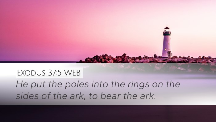Exodus 37:5 WEB Desktop Wallpaper - He put the poles into the rings on the sides of - Desktop Bible Verse Wallpaper