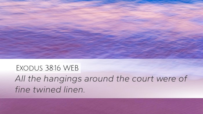 Exodus 38:16 WEB Desktop Wallpaper - All the hangings around the court were of fine - Desktop Bible Verse Wallpaper