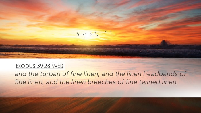 Exodus 39:28 WEB Bible Verse Image