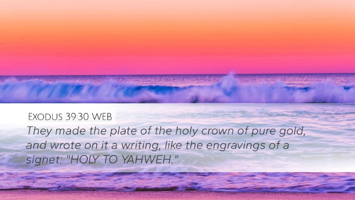 Exodus 39:30 WEB Bible Verse Image