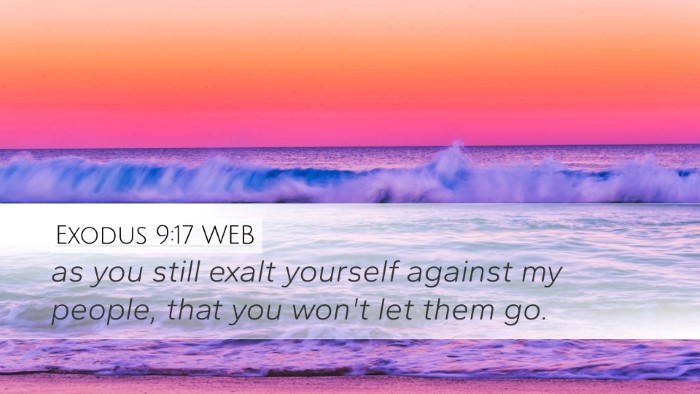Exodus 9:17 WEB Bible Verse Image