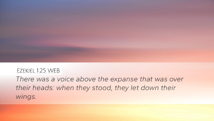 Ezekiel 1:25 WEB Desktop Wallpaper - There was a voice above the expanse that was over - Desktop Bible Verse Wallpaper