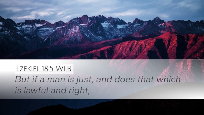 Ezekiel 18:5 WEB Desktop Wallpaper - But if a man is just, and does that which is - Desktop Bible Verse Wallpaper