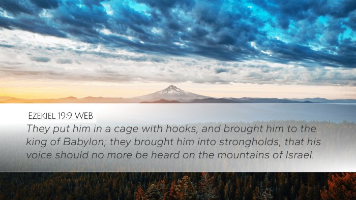 Ezekiel 19:9 WEB Bible Verse Image