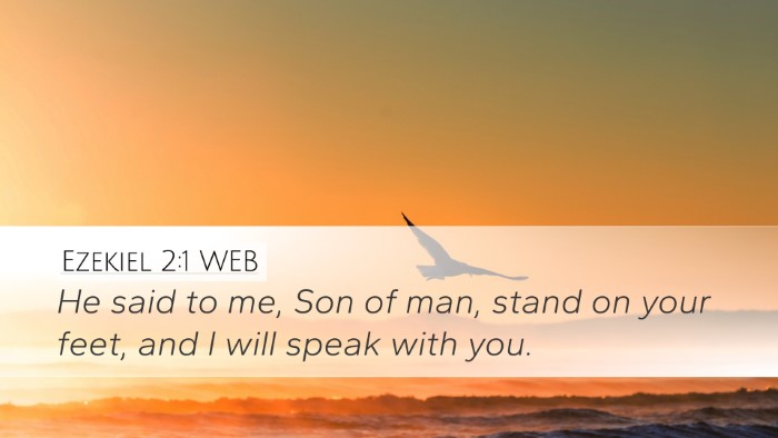 Ezekiel 2:1 WEB Desktop Wallpaper - He said to me, Son of man, stand on your feet, - Desktop Bible Verse Wallpaper