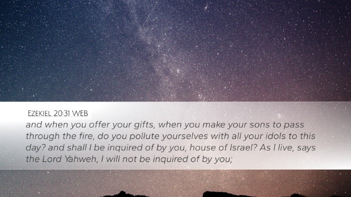 Ezekiel 20:31 WEB Bible Verse Image