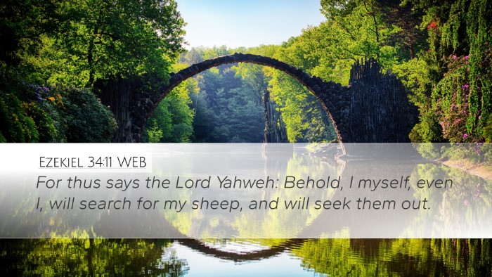 Ezekiel 34:11 WEB Bible Verse Image