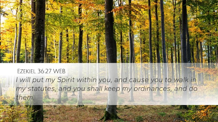 Ezekiel 36:27 WEB Bible Verse Image