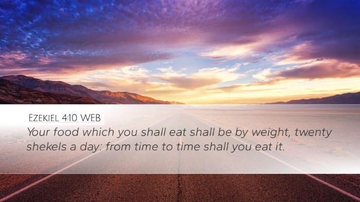 Ezekiel 4:10 WEB Bible Verse Image