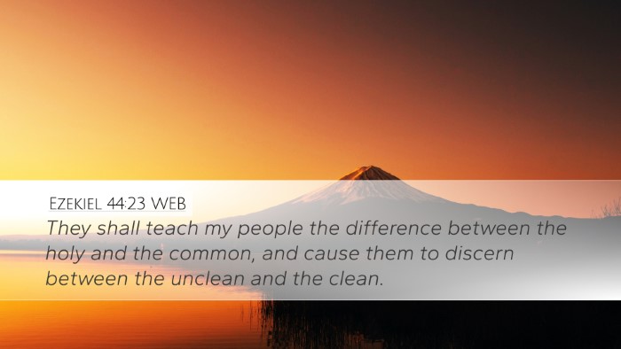 Ezekiel 44:23 WEB Bible Verse Image