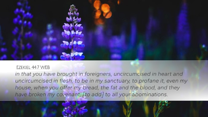 Ezekiel 44:7 WEB Bible Verse Image