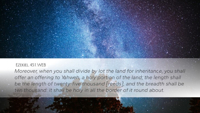 Ezekiel 45:1 WEB Desktop Wallpaper - Moreover, when you shall divide by lot the land - Desktop Bible Verse Wallpaper
