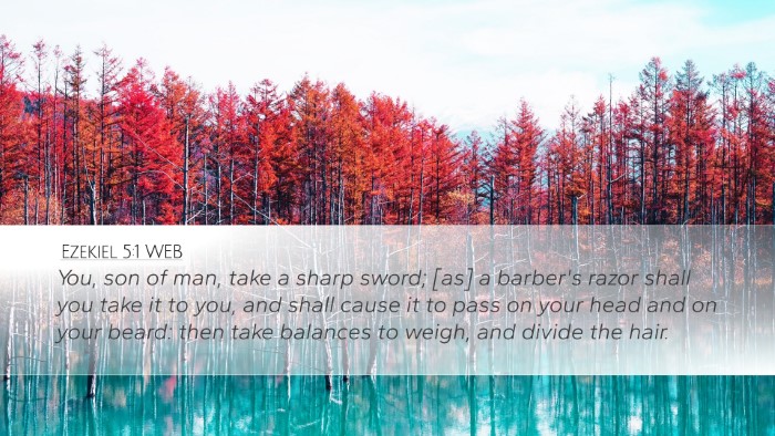 Ezekiel 5:1 WEB Bible Verse Image