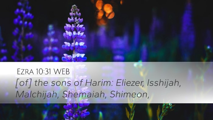 Ezra 10:31 WEB Desktop Wallpaper - [of] the sons of Harim: Eliezer, Isshijah, - Desktop Bible Verse Wallpaper