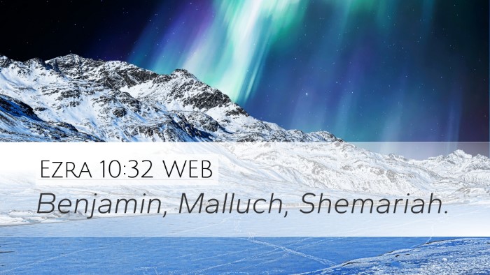 Ezra 10:32 WEB Desktop Wallpaper - Benjamin, Malluch, - Desktop Bible Verse Wallpaper