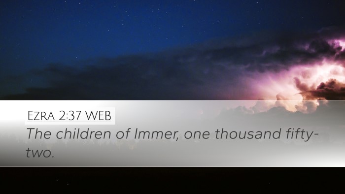 Ezra 2:37 WEB Bible Verse Image