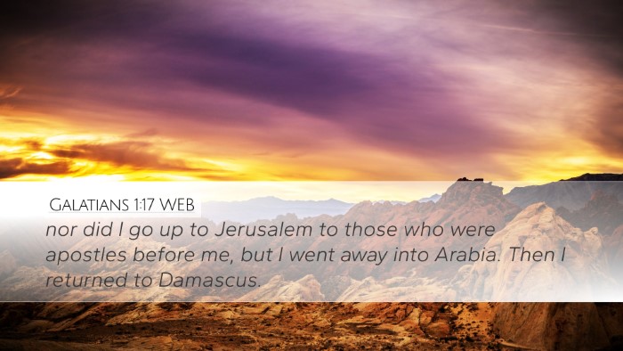 Galatians 1:17 WEB Desktop Wallpaper - nor did I go up to Jerusalem to those who were - Desktop Bible Verse Wallpaper