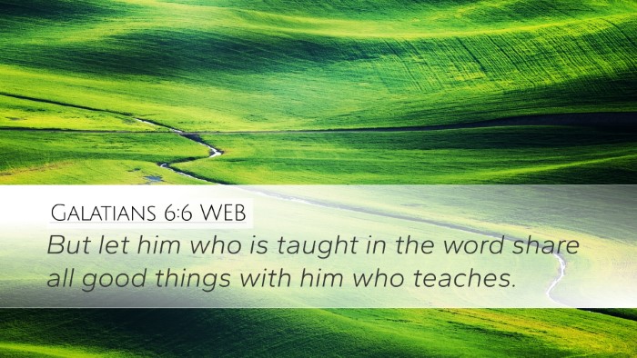 Galatians 6:6 WEB Bible Verse Image