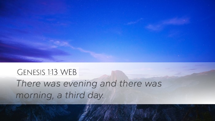 Genesis 1:13 WEB Bible Verse Image
