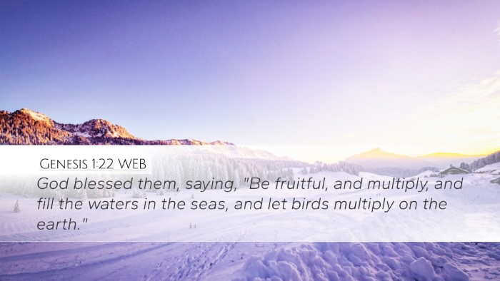 Genesis 1:22 WEB Bible Verse Image