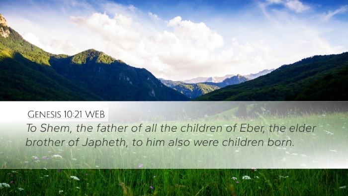 Genesis 10:21 WEB Bible Verse Image