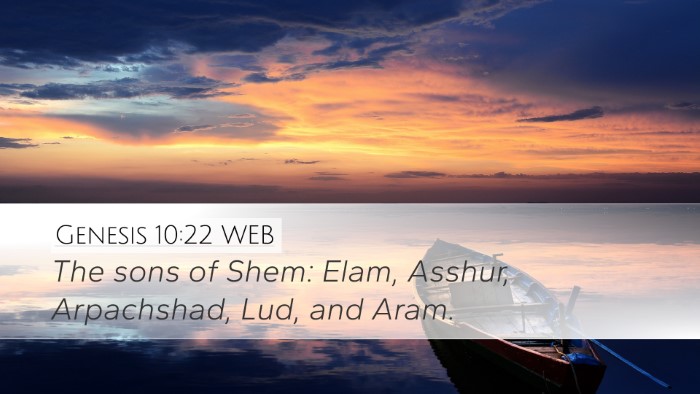 Genesis 10:22 WEB Bible Verse Image