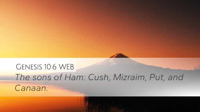 Genesis 10:6 WEB Bible Verse Image