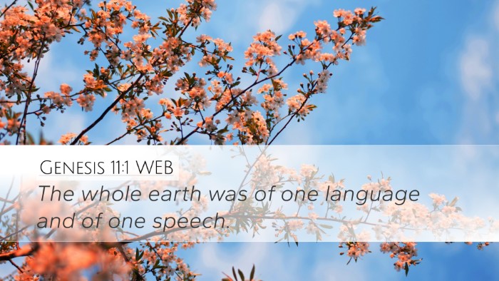 Genesis 11:1 WEB Bible Verse Image