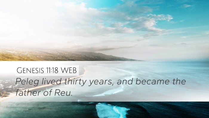 Genesis 11:18 WEB Desktop Wallpaper - Peleg lived thirty years, and became the father - Desktop Bible Verse Wallpaper