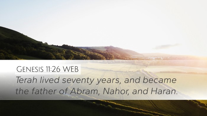 Genesis 11:26 WEB Bible Verse Image