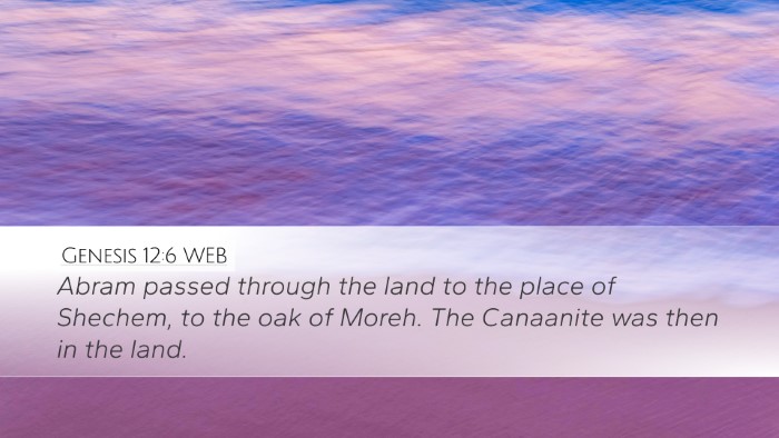 Genesis 12:6 WEB Bible Verse Image