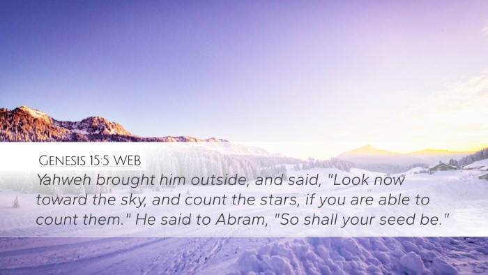 Genesis 15:5 WEB Bible Verse Image