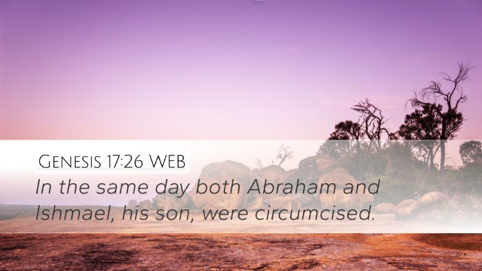 Genesis 17:26 WEB Desktop Wallpaper - In the same day both Abraham and Ishmael, his - Desktop Bible Verse Wallpaper