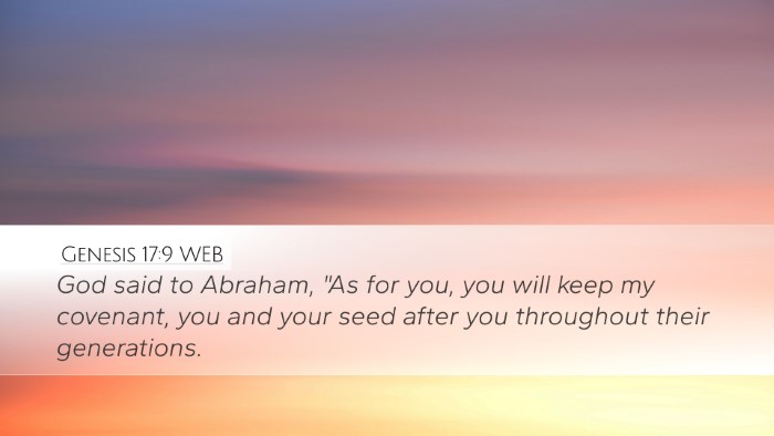 Genesis 17:9 WEB Bible Verse Image