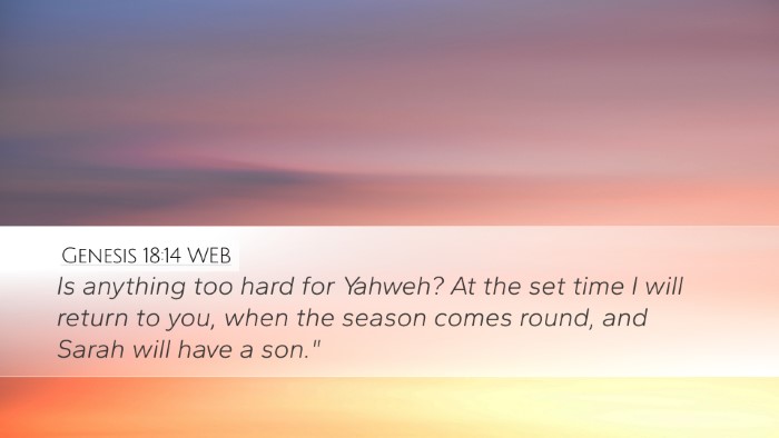 Genesis 18:14 WEB Bible Verse Image
