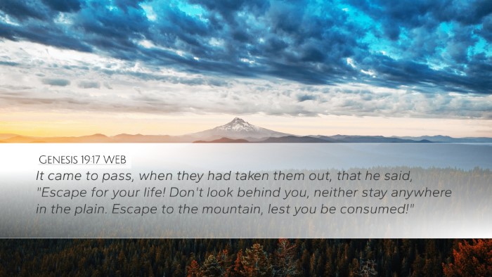 Genesis 19:17 WEB Bible Verse Image