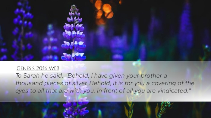 Genesis 20:16 WEB Bible Verse Image