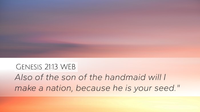 Genesis 21:13 WEB Bible Verse Image