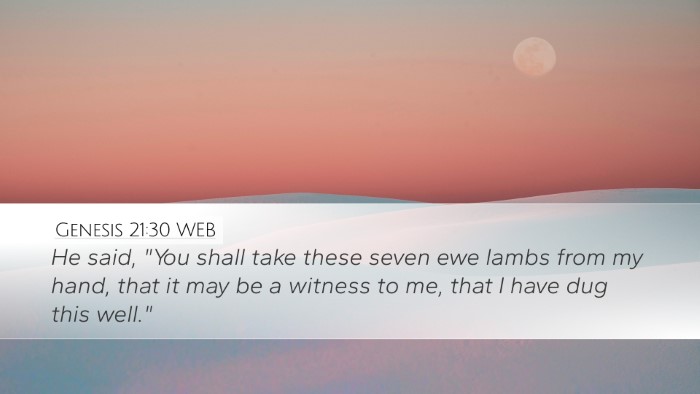 Genesis 21:30 WEB Bible Verse Image