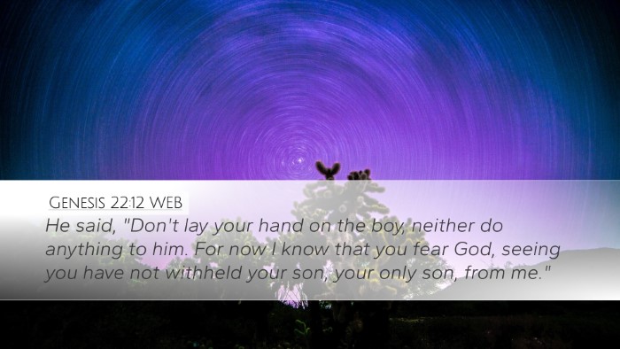 Genesis 22:12 WEB Bible Verse Image