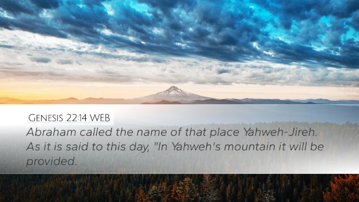 Genesis 22:14 WEB Bible Verse Image