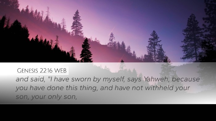Genesis 22:16 WEB Bible Verse Image