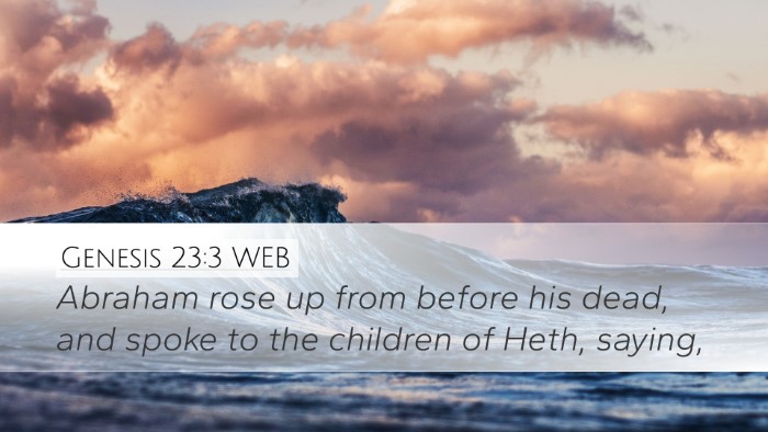 Genesis 23:3 WEB Bible Verse Image