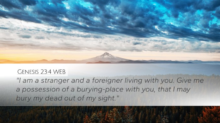 Genesis 23:4 WEB Bible Verse Image