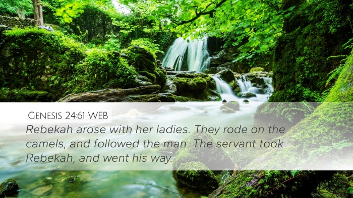 Genesis 24:61 WEB Desktop Wallpaper - Rebekah arose with her ladies. They rode on the - Desktop Bible Verse Wallpaper