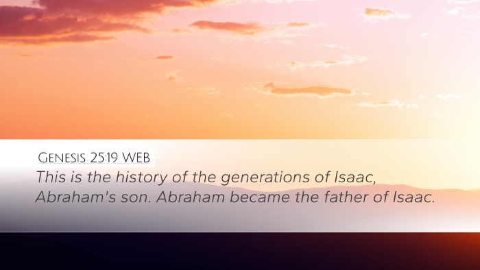 Genesis 25:19 WEB Bible Verse Image